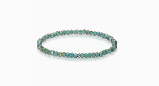 My Fun Colors Mini Crystal Bracelet Teal Gold Silver Accent