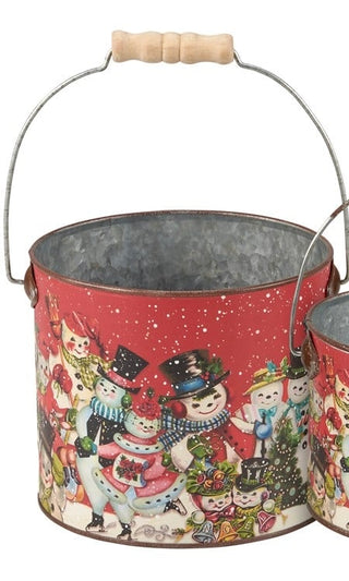 Retro Snowman Bucket Large