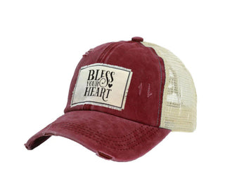 Brief Insanity Bless Your Heart Distressed Trucker Hat