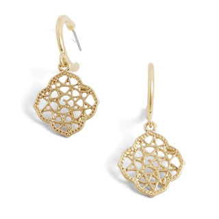 Whispers Gold Hoop Medallion Earrings WN004544