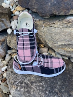 Corkys Kayak Slip On Pink Flannel