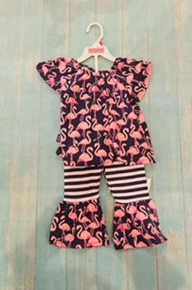 Simply Southern Toddler Flamingo Short Sleeve Pants Set