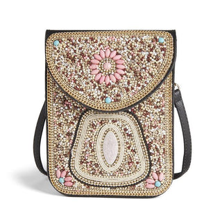 Coco+Carmen Artisan Beaded Crossbody Pink/Tan