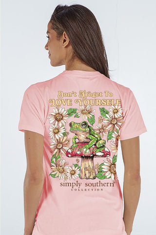 Simply Southern Short Sleeve Tee Frog Peach